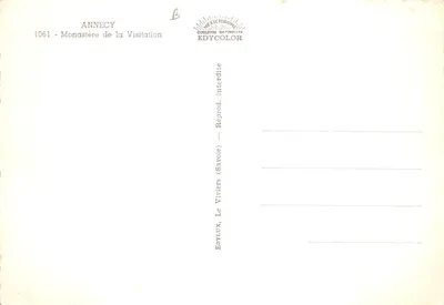 Monastère de la Visitation — Annecy (Savoie) — Éditeur Edy — Verso