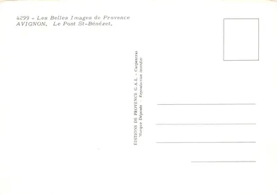 Avignon — Le Pont Saint-Bénézet — Éditions de Provence G.A.L — Verso