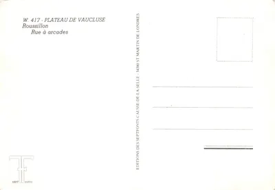 Plateau de Vaucluse — ulica z łukami — Wydawnictwo Septfonts — Rewers