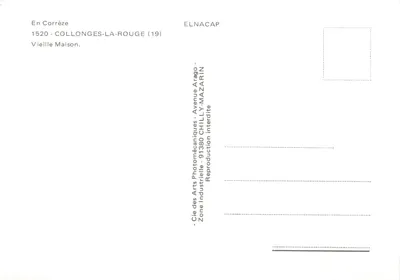 Collonges-la-Rouge — Vieille Maison — éditeur Elnacap — Verso
