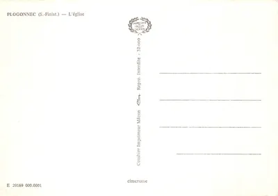 Plogonnec — Église — Imprimeur Combier à Mâcon — Verso