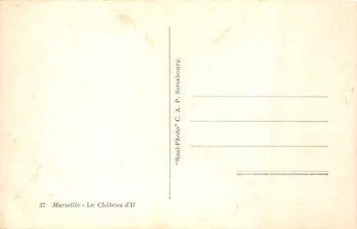 Marseille — Zamek If — widok morski z jachtami — wydawca C. A. P. Strasbourg — Rewers