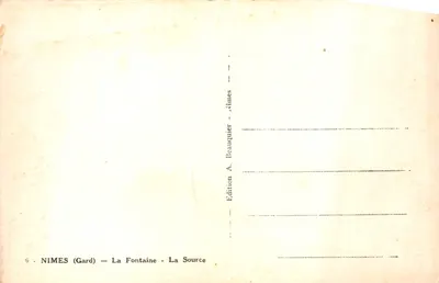 尼姆（加尔）——拉丰坦 - 拉水源 — A. Beauquier 出版 — 背面