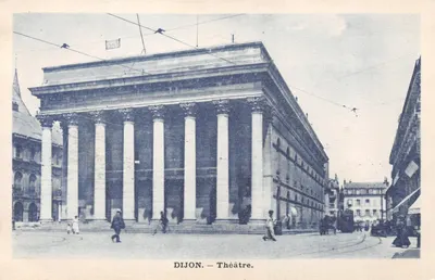 Dijon — Théâtre — façade néoclassique avec colonnades, éditeur C.-L.-B