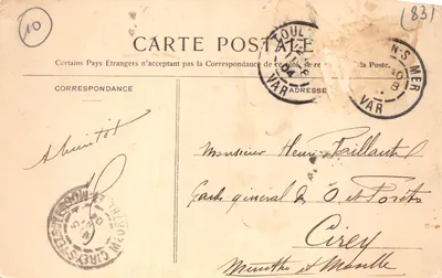 Toulon — Vue générale de la Rade et de l'Escadre — Imprimé par A. Couturier, n° 34 — 背面