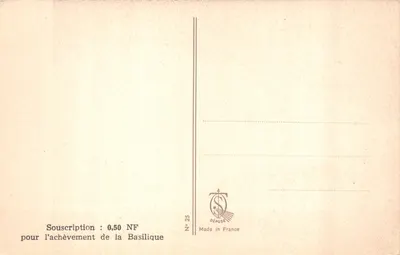 Groupe sculpté dominant le maître-autel — chapelle des Carmélites de Lisieux — éditeur impr. sur carte : N° 25 — Verso