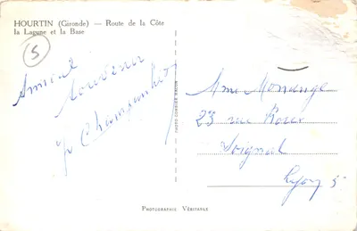 Hourtin (Gironde) — 海岸道路、ラ・ラグーンおよび基地 — フォト・コンビエール・ナコン — 裏面