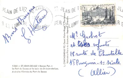 Le Fort du Socoa et la baie de St-Jean-de-Luz — éditeur L. Chatagneau, n° 1285 — Verso
