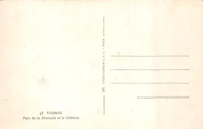Voiron — Château et parc de la Brunerie — éditeur REAL-PHOTO C.A.P. Paris, n° 43 — Verso