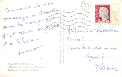 arcachon — 地下通路とバッシン沿いの新しいブールバール — 出版者 L. Chatacneau, 番号 670 — 裏面