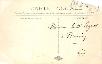 Montpellier - Le Peyrou — widok na zamek i jeździecką figurę, wydawca Edit des Nouvelles Galeries — Rewers