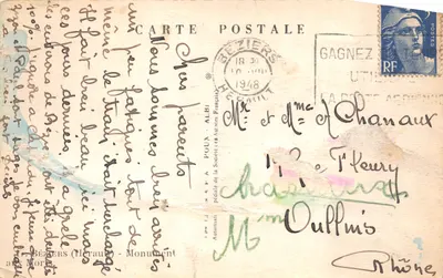 Monument aux Morts — Monument aux Morts — wydawca APA — Rewers