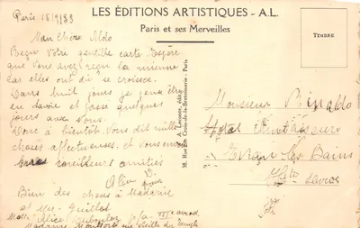 파리 — 오페라, 대계단 — 출판사 LES ÉDITIONS ARTISTIQUES - A.L — 뒷면