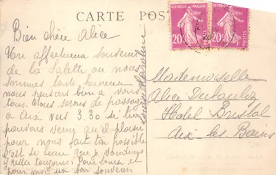 Pèlerinage de N.-D. de la Salette — Récit de l'Apparition — Propriété exclusive des Chapelains — Éditeur : Éditeur-Imprimeur-Hall - Élise Faure — Verso