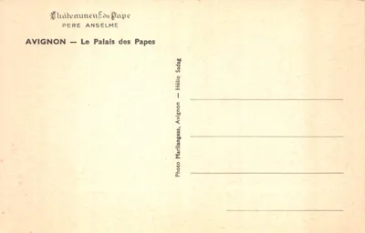 Avignon — Pałac Papieży — wydawca Châteauneuf-du-Pape, Ojciec Anselme — Rewers