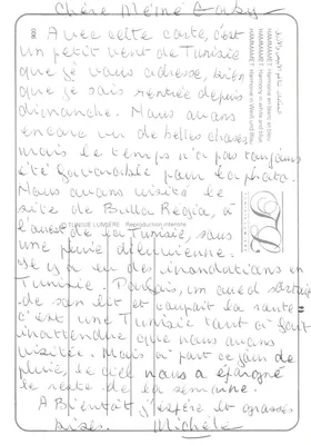 Hammamet — vue sur la mer avec dômes blancs — éditeur TUNISIE LUMIERE — Verso