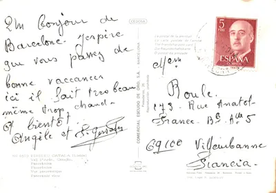Vall d'Aràn — vue panoramique du village en montagne — Éditions ESCUDO DE ORO, n° 6503 — Verso