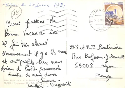 Palerme — vue panoramique et monuments — éditeur AR.CO. s.n.c. di C. Arnone & C — Verso