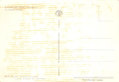 보르디게라 — 로마 길 — 페라라 와 그리바우도 출판, 번호 85/XI 972 — 뒷면