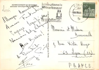 Schwetzingen — Collage de sites emblématiques — éditeur Georg Stilke GmbH, Köln — Verso