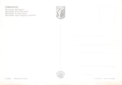 세제나티코 — 항공 전경 — 발행사 M.A.B. 번호 8568 — 뒷면