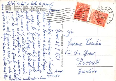 Rome - Banque d'Italie, rue Nationale — uitgever FOTOSETA — Achterkant