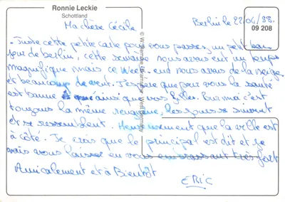Arc-en-ciel — paysage montagneux avec lac — éditeur W. Bremme, West Germany, n° 09 208 — Verso
