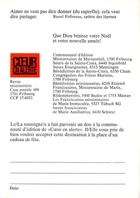 Missionary Sister — Scene of Sharing — Publisher COEUR EN ALERTE — Back