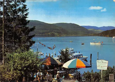 Titisee — vue du lac avec le café Beelubinger — éditeur Verlag Helga Frenzel, n°2755