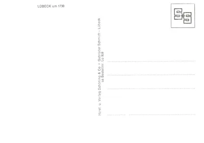 Lübeck — widok panoramiczny — wydawca: Verlag u. Verlag Schöning & Co. n° 939 — Rewers