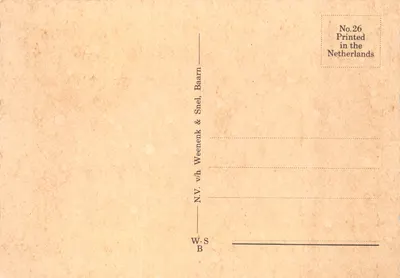 Mühle — Feld mit roten Tulpen — N.V. Weenenk & Snel, Baarn — Rückseite