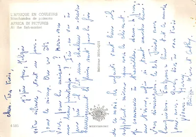 Sprzedawczynie ryb — rynek nad plażą — Wydawnictwo HOA-QUI — Rewers