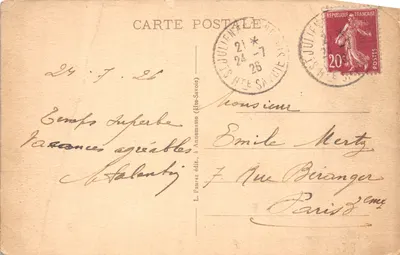 Gênes - Bords-du Lac — vue du lac avec voiliers et promeneurs, éditeur L. Fauraz, n° 1973 — Verso
