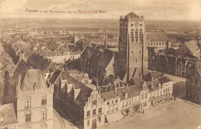 Furnes — Panorama de la Ville (Côté Est) — Éditeur : R. Renthen-Lachèrel
