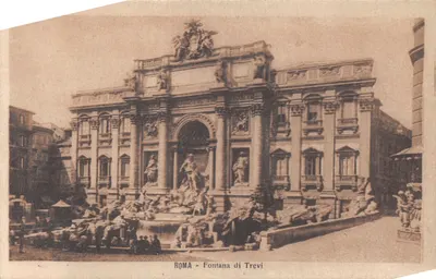 Roma - Fontana di Trevi — vue de la fontaine avec sculptures et bassin, éditeur S.P.A. n° 199 - Serie I
