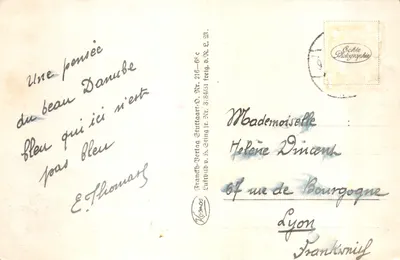 Worms — widok z lotu nad miastem i rzeką — wydawca Frankh-Verlag Stuttgart — Rewers