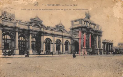 Bruxelles — Gare du Midi — édifice vers le milieu du siècle dernier d'après les plans de l'Architecte Payen