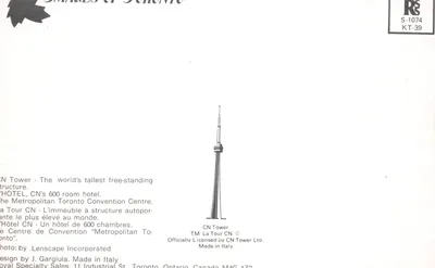Toronto — Tour CN — wydawca V-Mail — Rewers