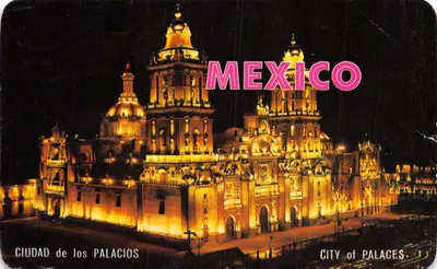 Cathédrale de Mexico — vue nocturne illuminée — éditeur AMMEX ASOCIADOS, S.A. n° 274
