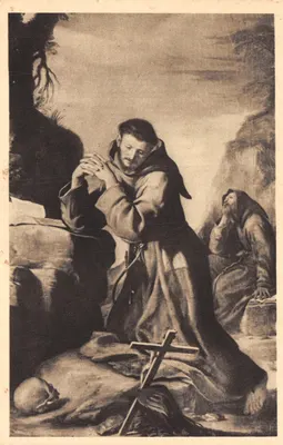Saint François d'Assise — prière au pied du crucifix — éditeur CASA DELL'ARTE CRISTIANA - MILANO, n° 25