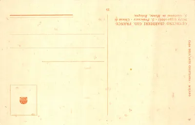 Saint François d'Assise — prière au pied du crucifix — éditeur CASA DELL'ARTE CRISTIANA - MILANO, n° 25 — Verso