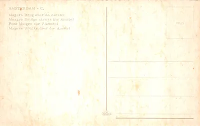 Amsterdam — Pont Magere sur l'Amstel — éditeur Krüger, n° 935/3 — Verso