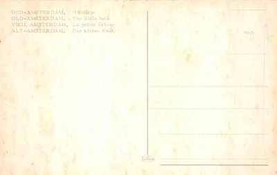 Amsterdam — Canal avec écluse et église — éditeur Krüger, n° 935/1 — Verso