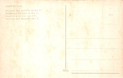 Amsterdam — vue du Damrak avec le canal Y — éditeur Krüger, n° 935/2 — Verso