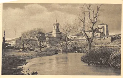 Santo Domingo de Silos — vue générale de l'abbaye avec le ruisseau — éditeur HAUSER Y MENET - MADRID