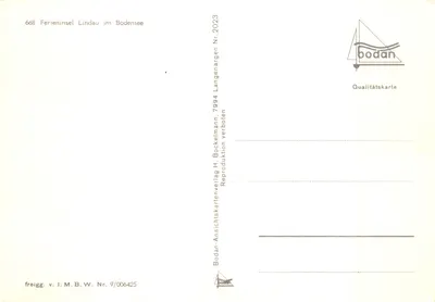 Lindau — île au lac de Constance — éditeur Bodan — Verso