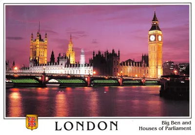 Londres — vue du Big Ben et des Chambres du Parlement illuminés au crépuscule — éditeur FISA