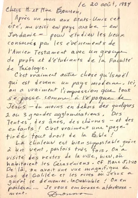 Pèlerinage à la montagne de la Chaléure — Jordanie — éditeur SALHANI ESTABLISHMENT PRINTING, BOX 14 DAMASCUS — Verso