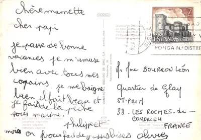 Estartit — vue panoramique de la côte avec falaises, plage et voile — Éditeur: Escudo de Oro, n° 7068 — Verso