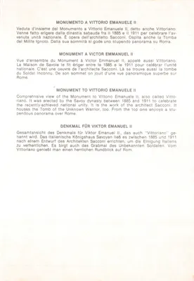 Monumento Vittorio Emanuele II — widok ogólny — wydawca nieznany — Rewers